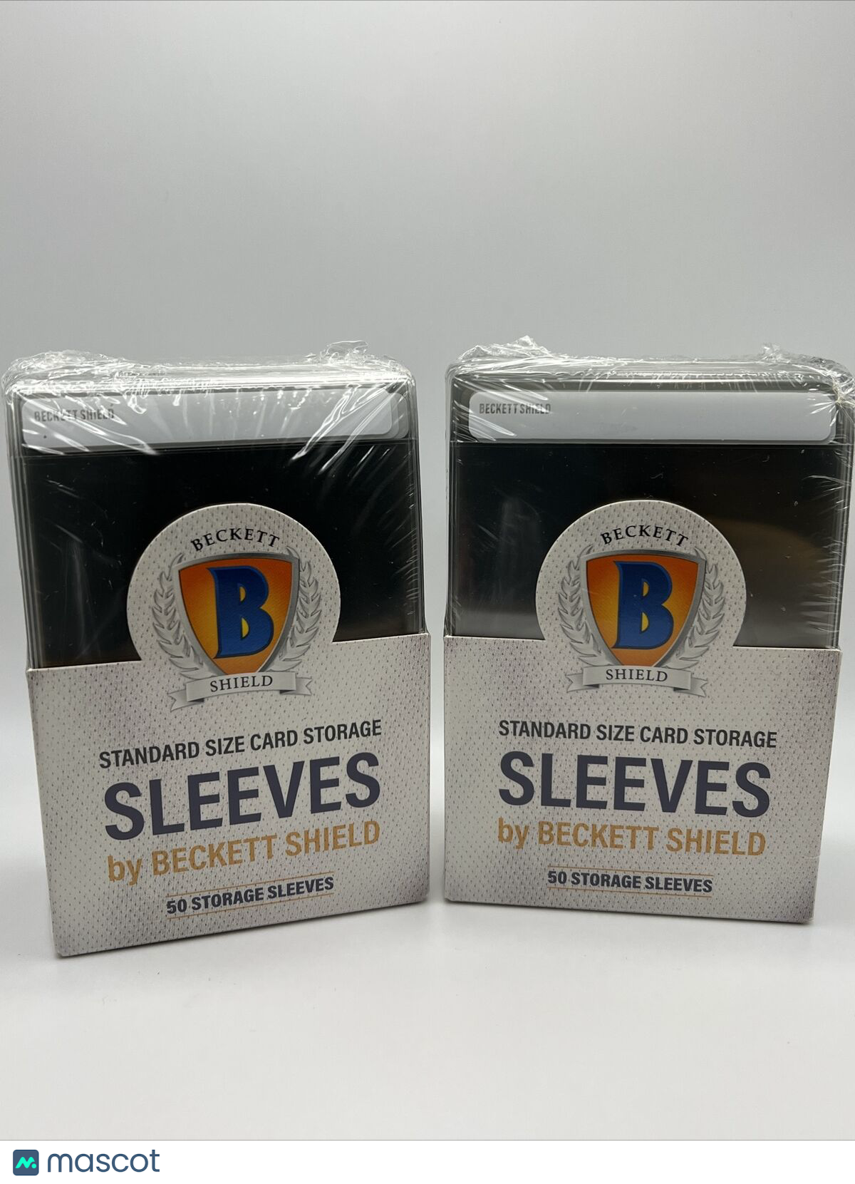 Beckett Shield Standard Size Semi-Rigid Sleeves 2 Packs of 50, 100 Total