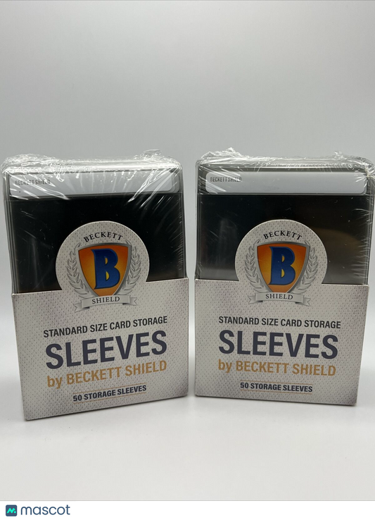 Beckett Shield Standard Size Semi-Rigid Sleeves 2 Packs of 50, 100 Total