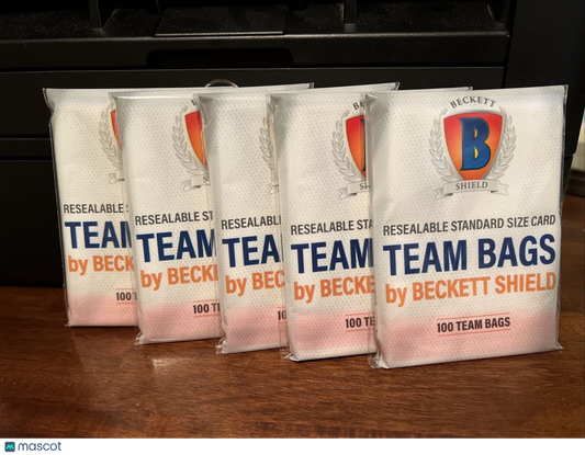 Beckett Shield Team Bags Resealable Sleeves 5 Packs of 100 - 500 Total