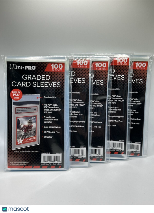 Ultra Pro GRADED Card Sleeves  PSA Perfect Fit 5 Packs of 100, 500 Total