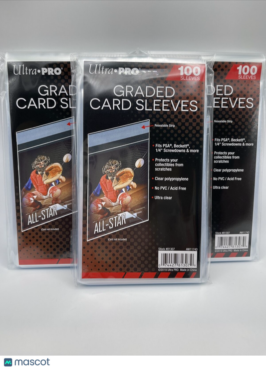 Ultra Pro GRADED Card Sleeves 3 Packs of 100, 300 Total