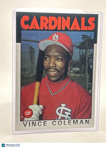 1986 Topps Super Vince Coleman Rookie Baseball Card #8 NM-Mint FREE SHIPPING