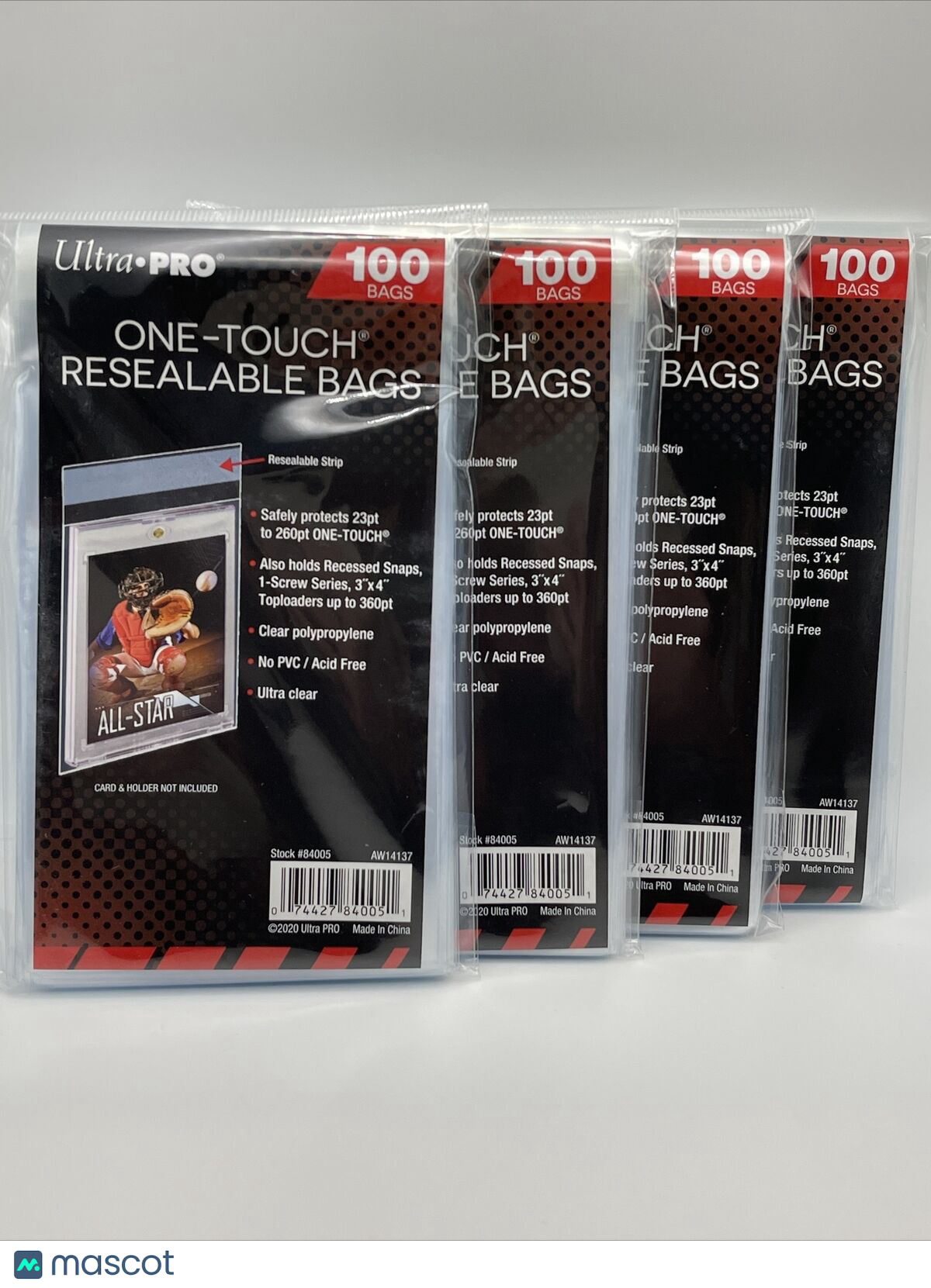 Ultra Pro One-Touch Resealable Bags 4 Packs of 100, 400 Total Bags