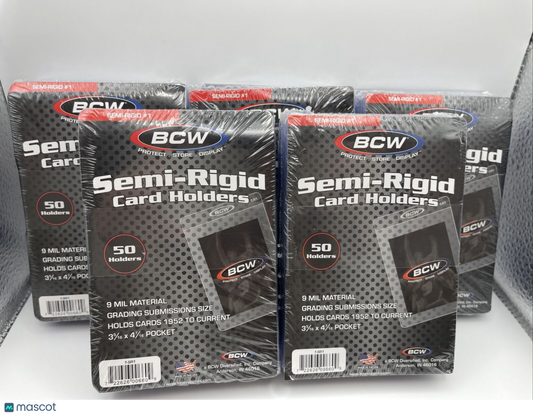 BCW Semi-Rigid Card Holders #1 5 Packs of 50 Sleeves, 250 Total