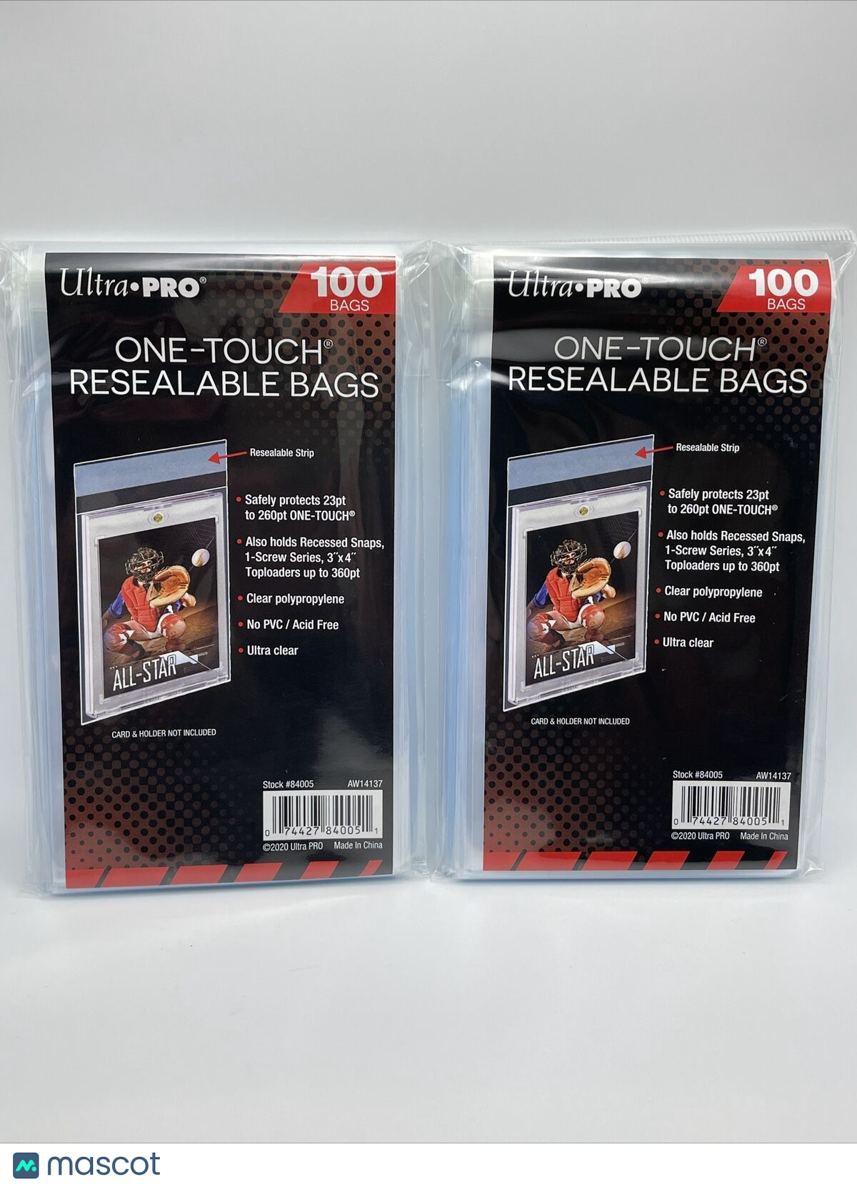 Ultra Pro One-Touch Resealable Bags 2 Packs of 100, 200 Total Bags