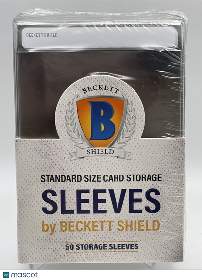 Beckett Shield Standard Size Semi-Rigid Sleeves 1 Pack of 50 for Standard Cards