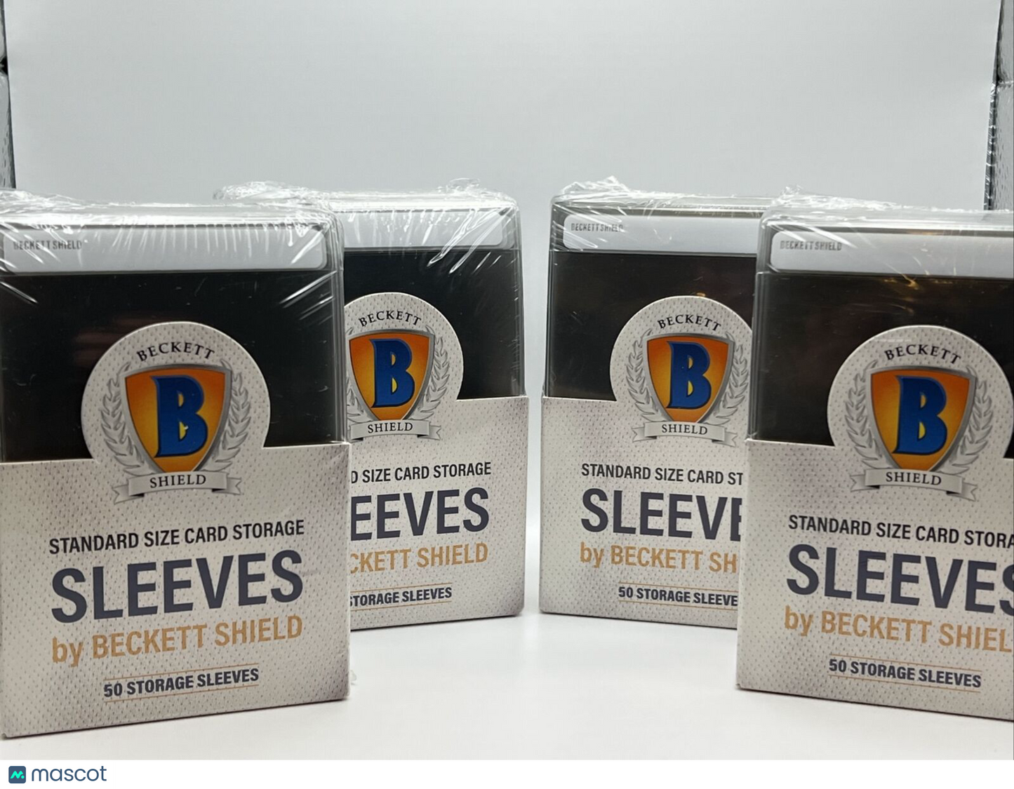 Beckett Shield Standard Size Semi-Rigid Sleeves 4 Packs of 50, 200 Total