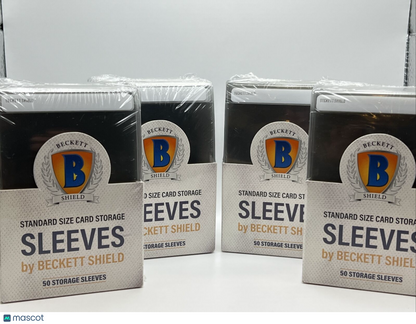 Beckett Shield Standard Size Semi-Rigid Sleeves 4 Packs of 50, 200 Total