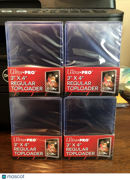 Ultra Pro 3X4 Regular Toploaders 35pt 4 Packs of 25 for Regular Cards, 100 total