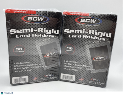 BCW Semi-Rigid Card Holders #1 2 Packs of 50 Sleeves, 100 Total