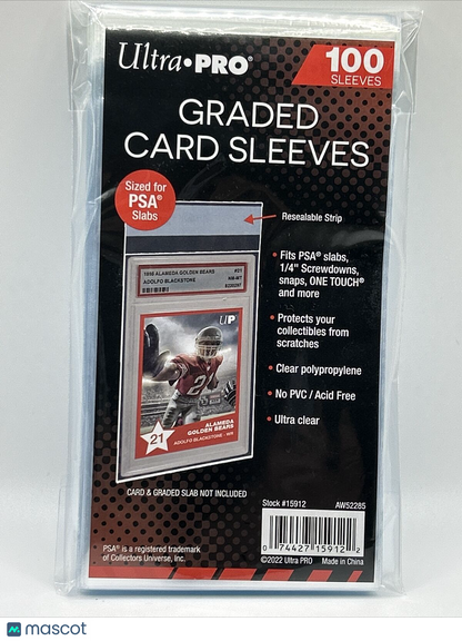 Ultra Pro GRADED Card Sleeves  PSA Perfect Fit 1 Pack of 100