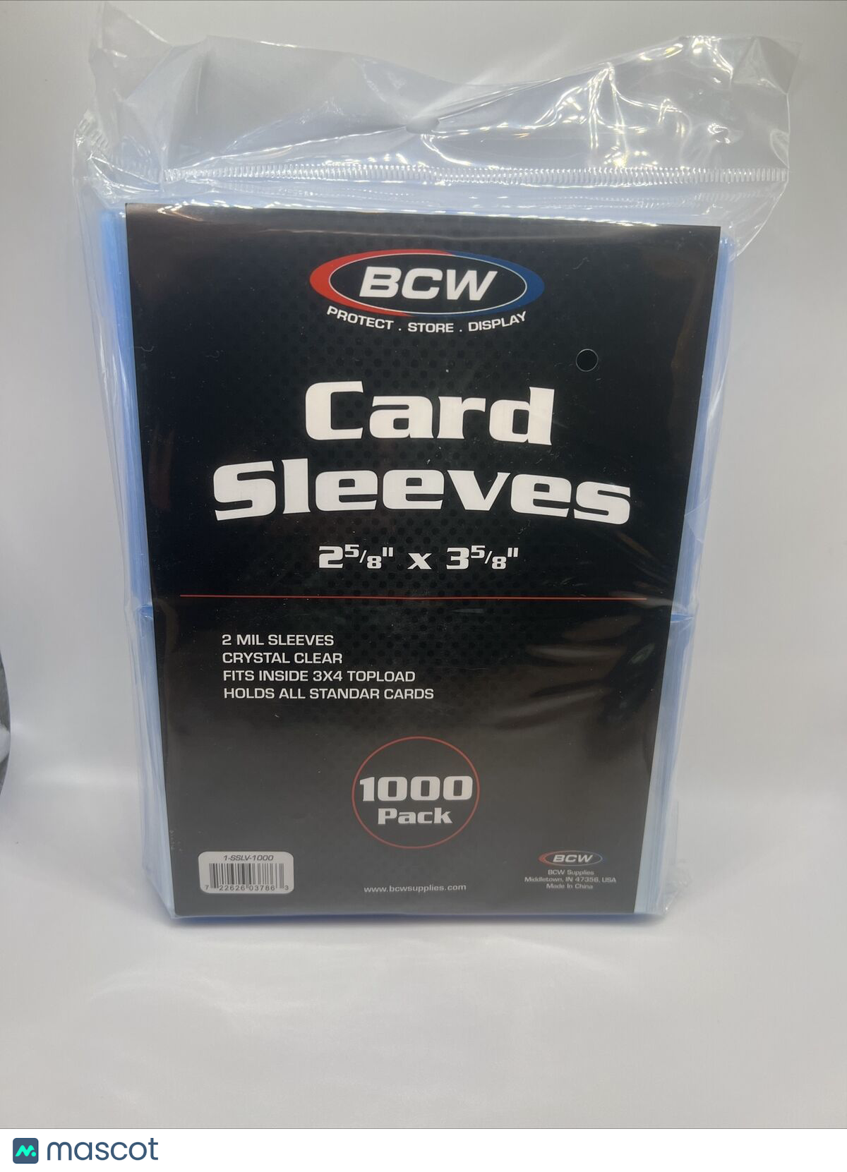 BCW Penny Card Soft Sleeves 1 Pack of 1000 Sleeves for Standard Sized Cards