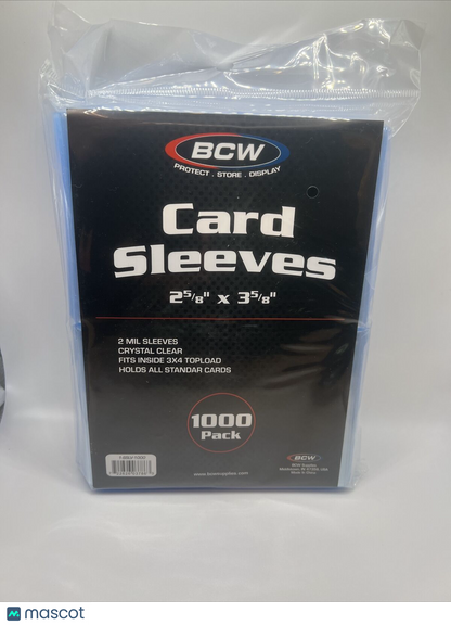 BCW Penny Card Soft Sleeves 1 Pack of 1000 Sleeves for Standard Sized Cards