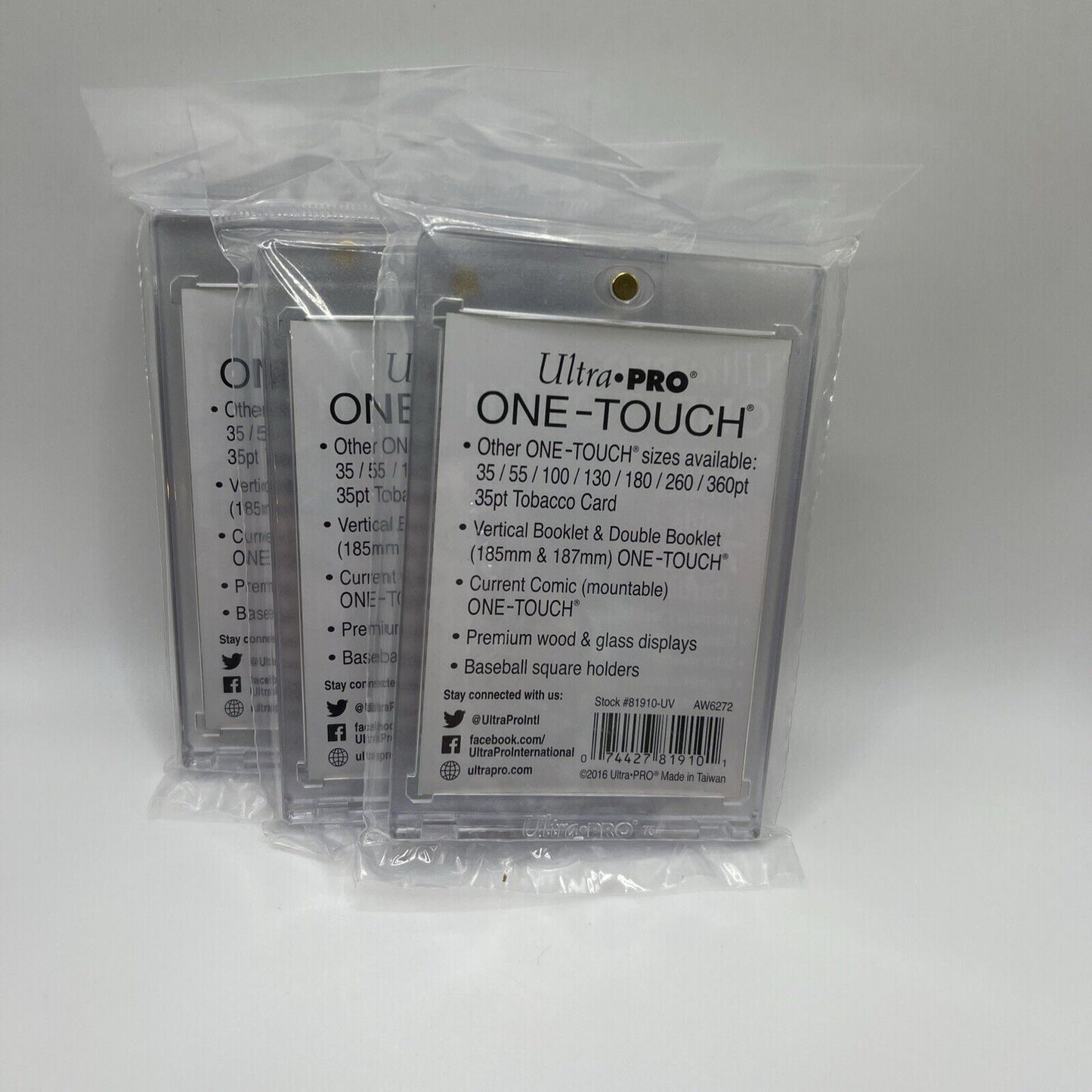 Ultra Pro One-Touch Magnetic Card Holder 75pt Point UV Protection - Lot of 3