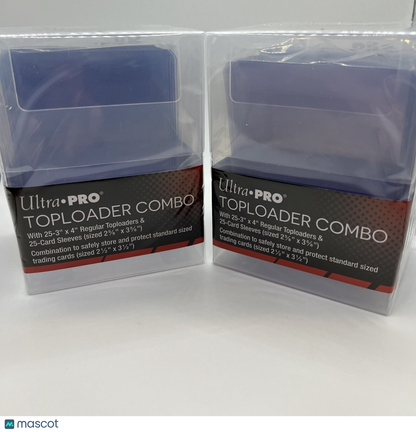 Ultra Pro Toploader Combo box 35pt with 25 3X4 Toploaders w/sleeves - LOT of 2