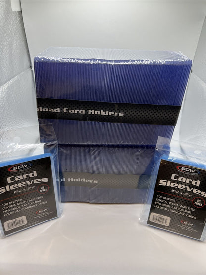 BCW 3X4 Toploaders 35pt Point for Standard Cards 200 Toploaders and Sleeves