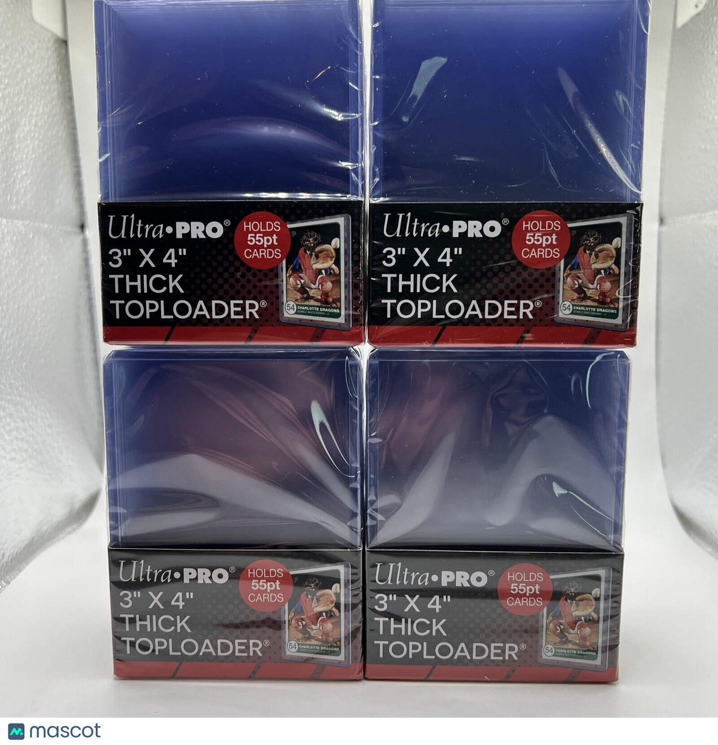 Ultra Pro 3X4 Thick 55pt Toploaders 4 Packs of 25 toploaders per pack, 100 total