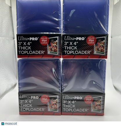 Ultra Pro 3X4 Thick 55pt Toploaders 4 Packs of 25 toploaders per pack, 100 total