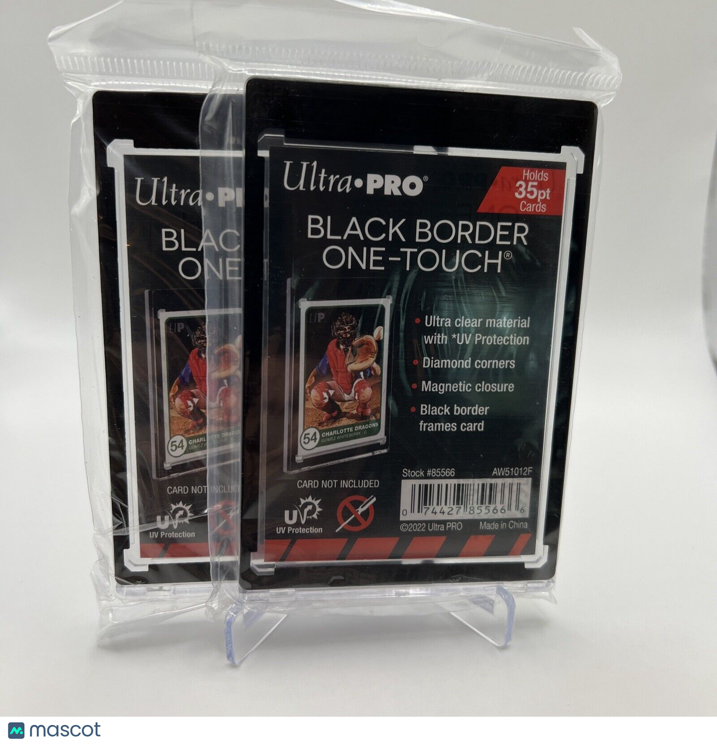 Ultra Pro One-Touch Magnetic Card Holder BLACK BORDER 35pt Point, LOT of 2