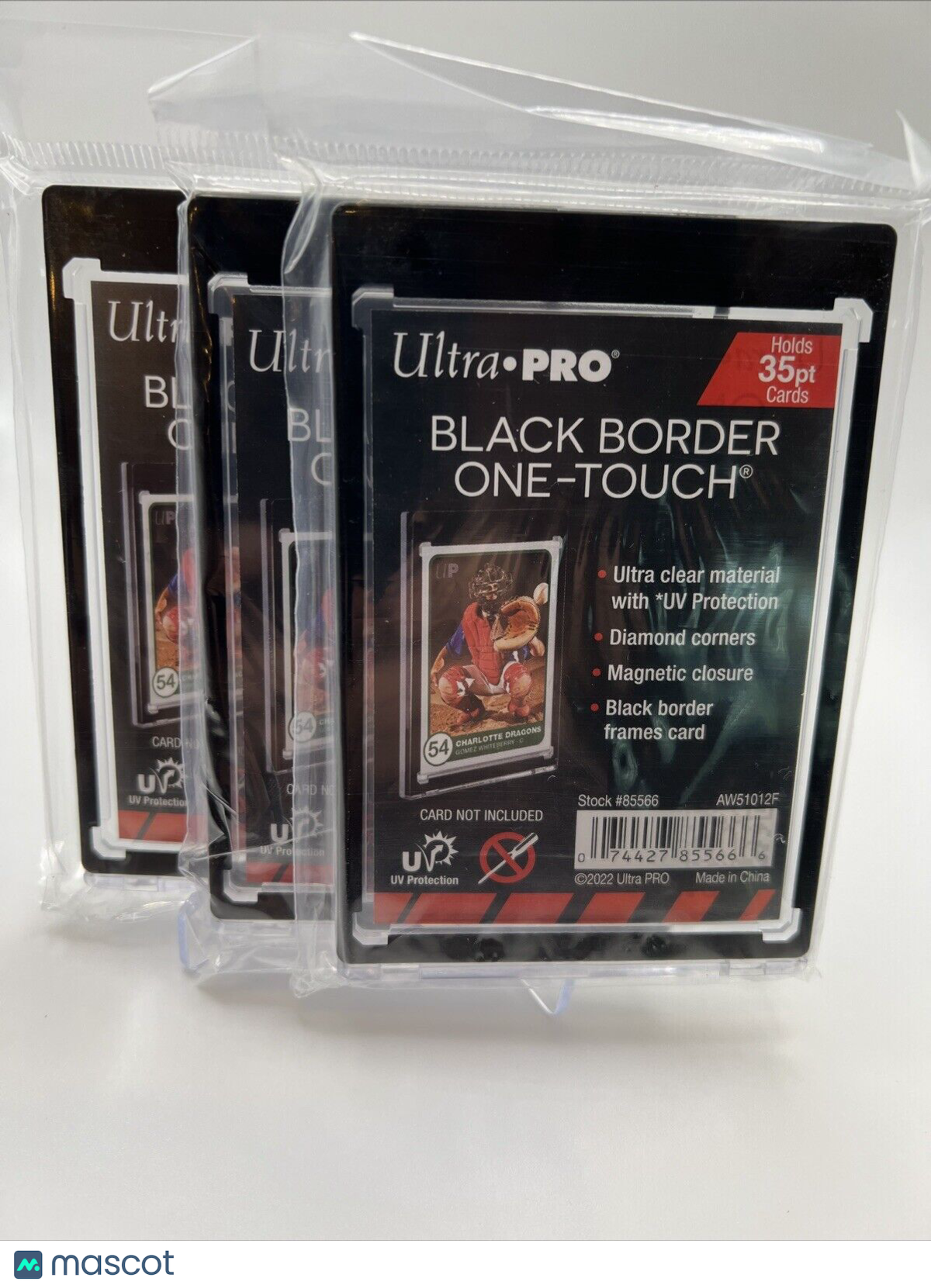 Ultra Pro One-Touch Magnetic Card Holder BLACK BORDER 35pt Point, LOT of 3