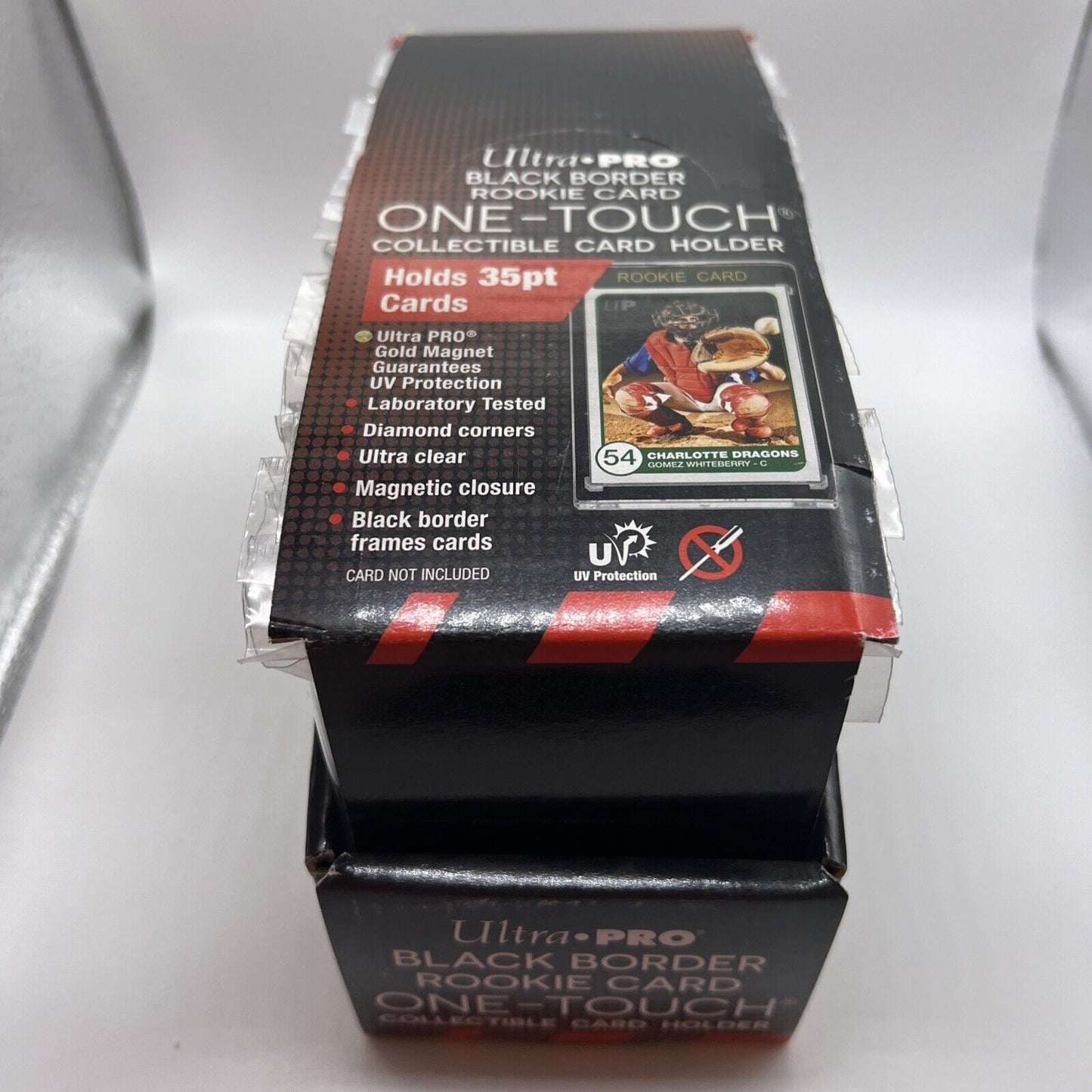 Ultra Pro One-Touch Black Border 35pt Point ROOKIE Magnetic Holder, BOX of 25