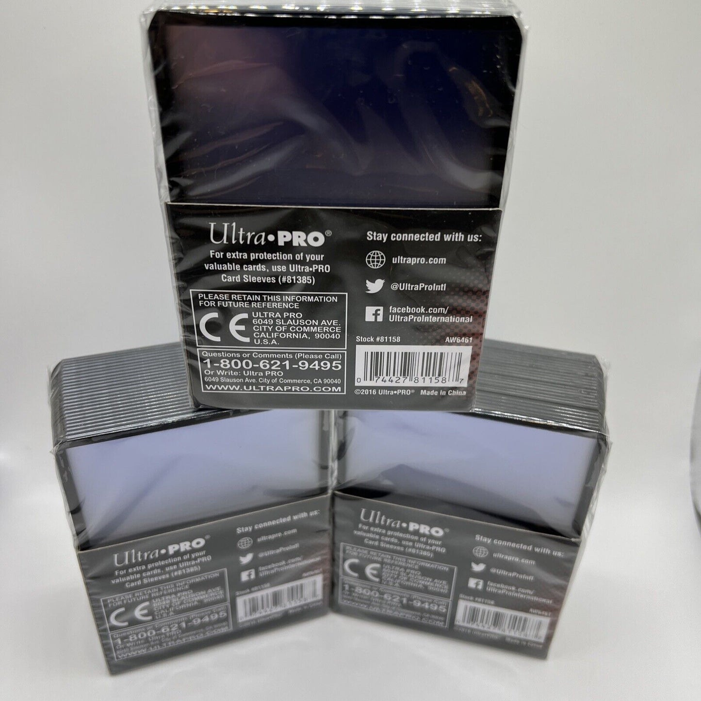 Ultra Pro 3X4 BLACK BORDER Toploaders 35pt 3 Packs of 25 for Standard Cards