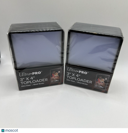 Ultra Pro 3X4 BLACK BORDER Toploaders 35pt 2 Packs of 25 for Standard Cards