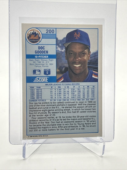 1989 Score Doc Gooden Baseball Card #200 Mint FREE SHIPPING