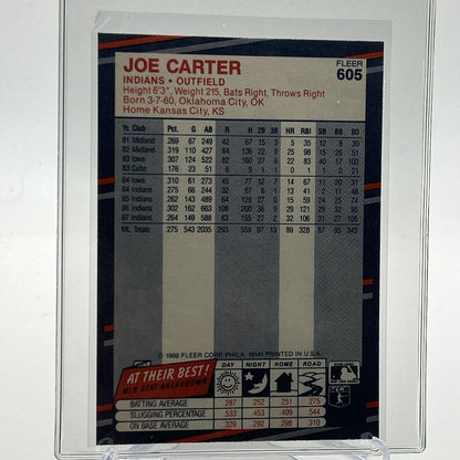 1988 Fleer GLOSSY Joe Carter Baseball Card #605 Mint FREE SHIPPING