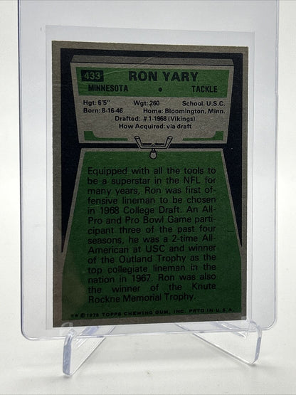 1975 Topps Ron Yary Football Card #433 EX-MT Quality FREE SHIPPING
