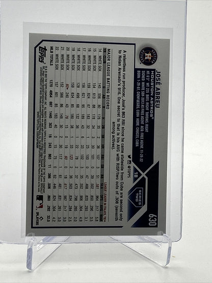 2023 Topps Orange Foil Jose Abreu Baseball Card #630 168/299 FREE SHIPPING