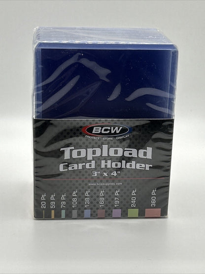 BCW 3X4 Thick Card Toploaders 1 Pack of 25 for up to 59pt Point Cards