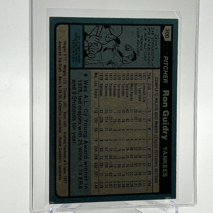 1980 Topps Ron Guidry Baseball Card #300 NM-Mint FREE SHIPPING