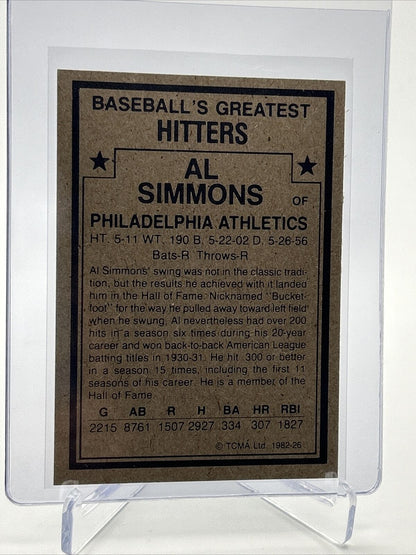 1982 TCMA Greatest Hitters Al Simmons Baseball Card #26 Mint FREE SHIPPING