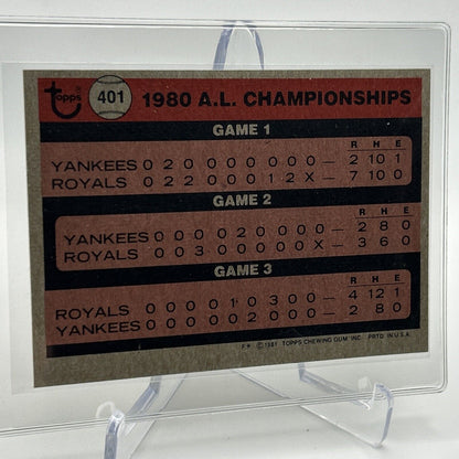 1981 Topps 1980 A.L. Championships ALCS Baseball Card #401 NM-Mint FREE SHIPPING