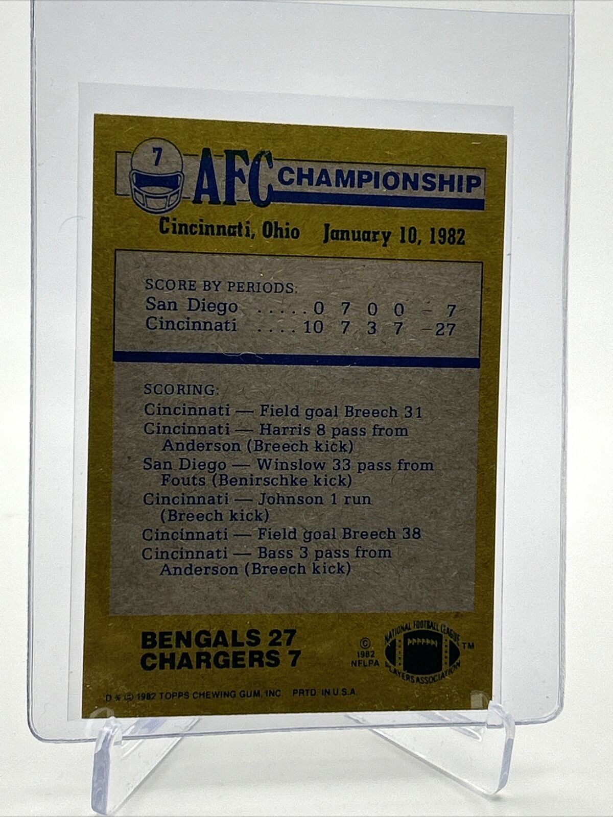 1982 Topps 1981 AFC Championship Football Card #7 NM-MT FREE SHIPPING