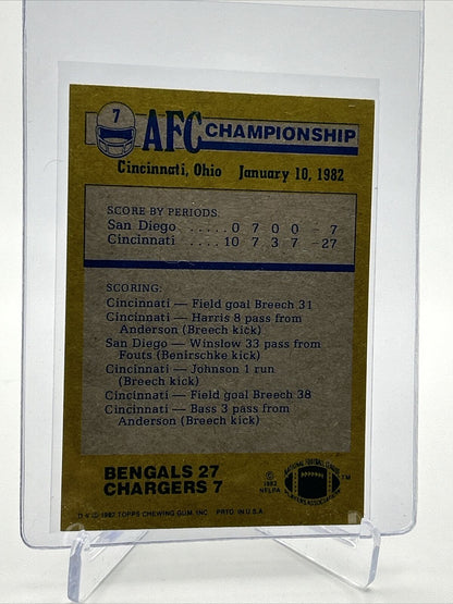 1982 Topps 1981 AFC Championship Football Card #7 NM-MT FREE SHIPPING