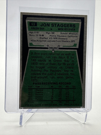 1975 Topps Jon Staggers Football Card #93 NM Quality FREE SHIPPING