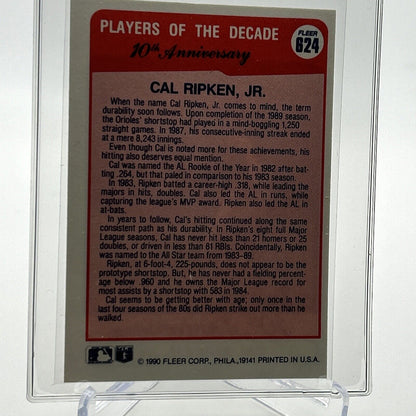 1990 Fleer Cal Ripken Jr. Baseball Card #624 Mint FREE SHIPPING