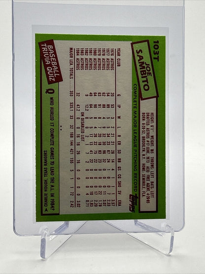 1985 Topps Traded Joe Sambito Baseball Card #103T NM-MT FREE SHIPPING