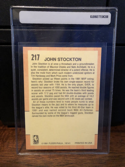 1991-92 Fleer John Stockton Basketball Card #217 NM-Mint FREE SHIPPING