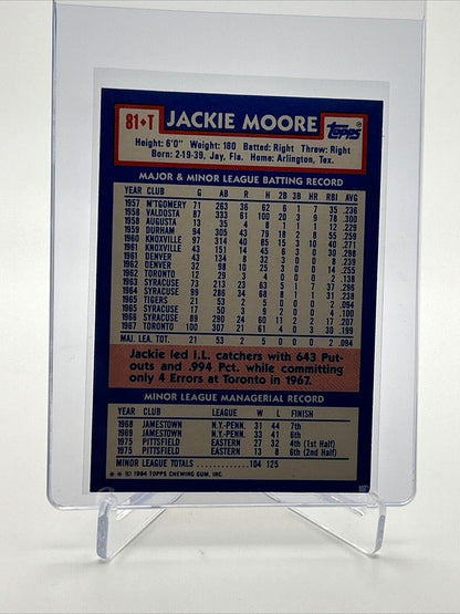 1984 Topps Traded TIFFANY Jackie Moore Card #81T NM-MT FREE SHIPPING