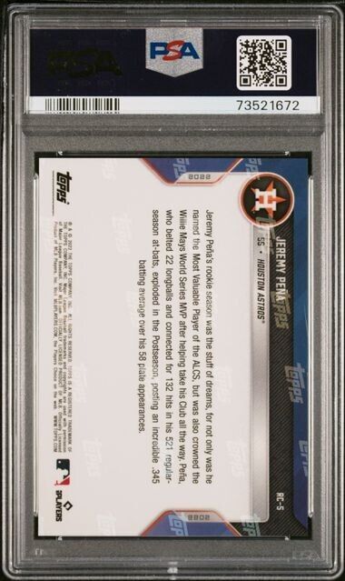 2022 Topps Now Rookie Cup All-Star Jeremy Pena Rookie Card #RC-5 PSA 10