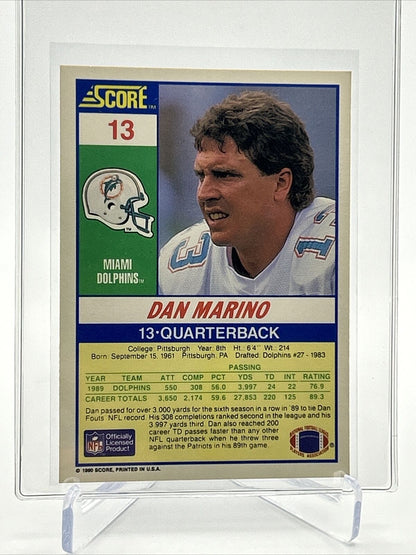 1990 Score Dan Marino Football Card #13 NM-MT FREE SHIPPING