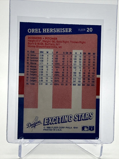 1988 Fleer Baseball's Exciting Stars Orel Hershiser Card #20 Mint FREE SHIPPING