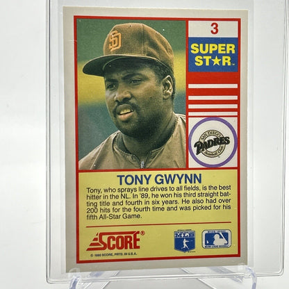 1990 Score 100 Superstars Tony Gwynn Baseball Card #3 Mint FREE SHIPPING