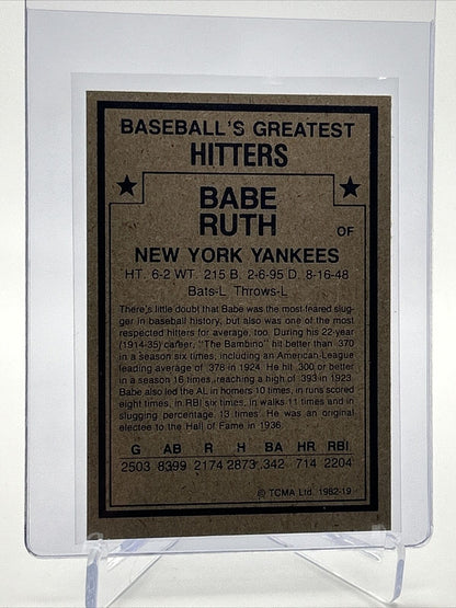 1982 TCMA Greatest Hitters Babe Ruth Baseball Card #19 Mint FREE SHIPPING