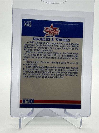 1987 Fleer Juan Samuel/Tim Raines Baseball Card #642 Mint FREE SHIPPING