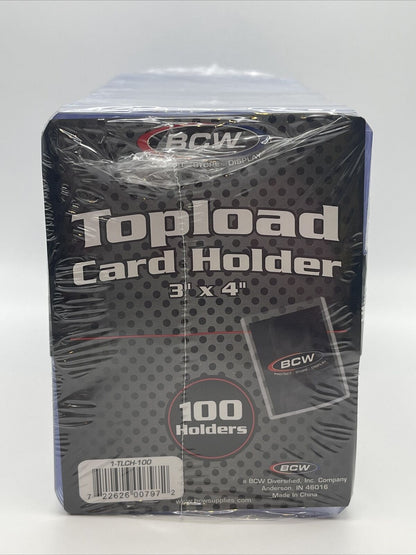 BCW 3X4 Toploaders 35pt Point 1 Pack of 100 for Standard Sized Cards