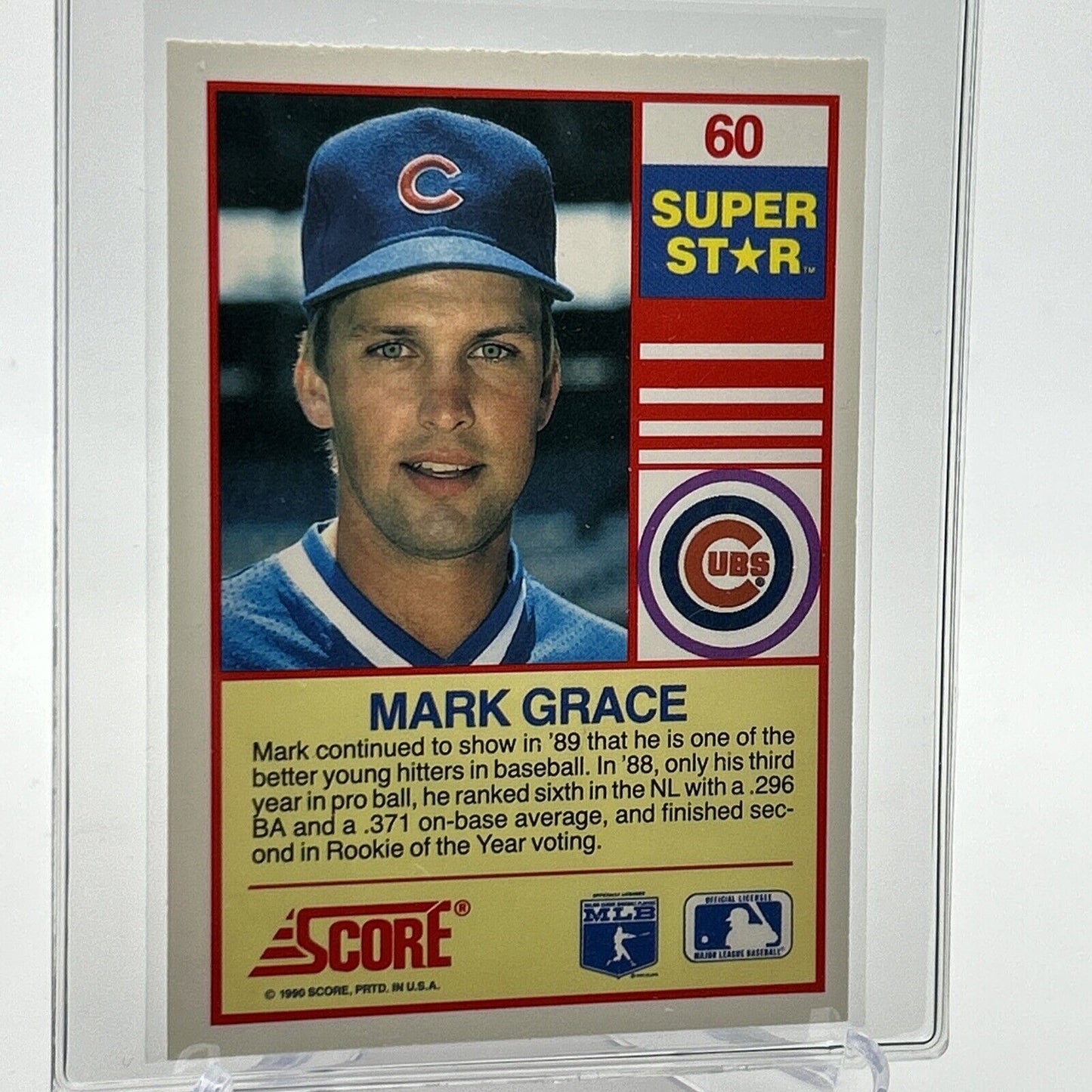 1990 Score 100 Superstars Mark Grace Baseball Card #60 Mint FREE SHIPPING